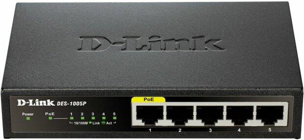 DES-1005P/E Fast Ethernet PoE Desktop Switch (5 poorten)