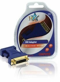 DVI adapter (DVI 24+5 F naar VGA 15-pin M, vergulde pluggen)