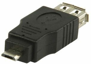 USB-adapter : USB A F naar micro B M (zwart)