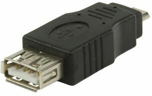 USB-adapter : USB A F naar micro B M (zwart)