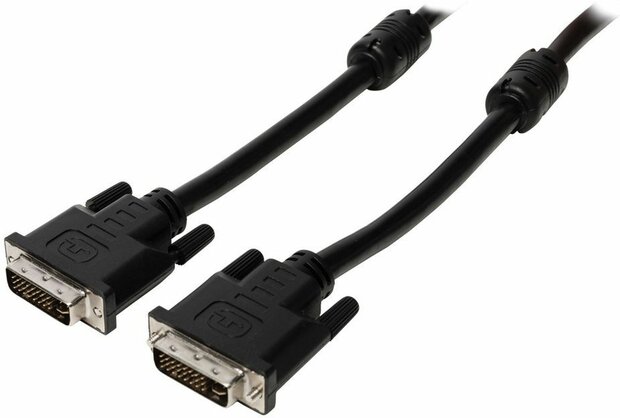 DVI-kabel : DVI-I 24+5 pin M/M (2 meter, zwart)