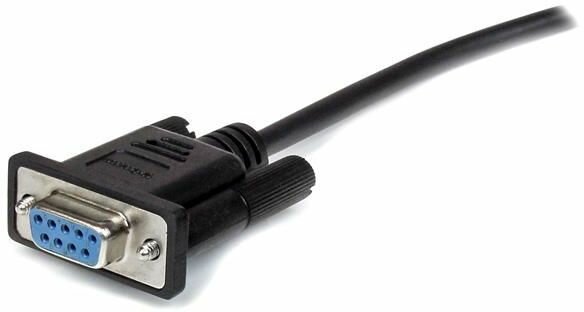 9-pin straight through kabel M-F (2 meter, zwart)