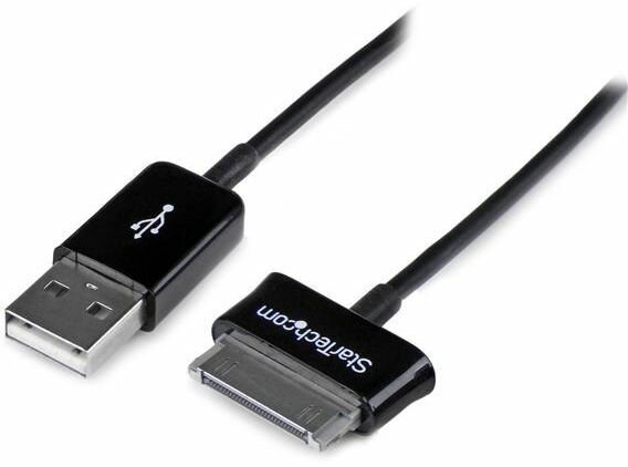 Dock Connector : USB naar Samsung Galaxy Tab (2 meter, zwart)