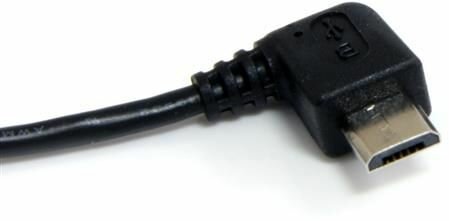 Micro USB-kabel A naar rechtse hoek micro B (30 cm, zwart)