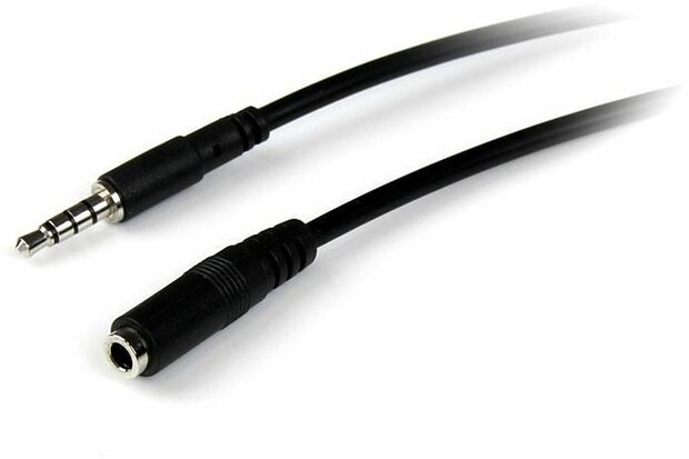 3,5 mm 4 TRRS Headset verlengkabel M/F (4 posities, 1 meter, zwart)