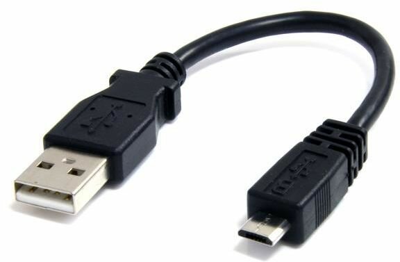 Micro USB-kabel A naar micro B (15 cm, zwart)