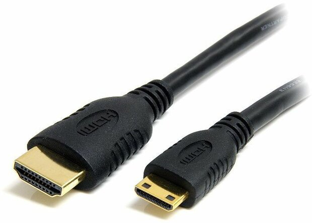 High Speed HDMI-kabel : HDMI naar mini-HDMI M/M (0,5 meter, zwart)