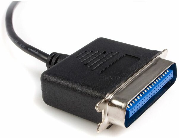 USB naar parallel printeradapter M/M (zwart, 1,8 meter)