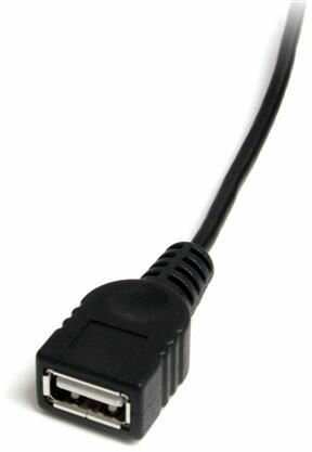 Mini USB 2.0 kabel A naar mini B F/M (30 cm, zwart)