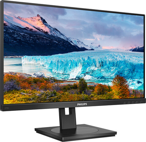 S-line 272S1M LED 27&quot;, 1920 x 1080 Full HD, 75 Hz, IPS, 1000:1, 4 ms, HDMI, DVI-D, VGA, DisplayPort, speakers, zwart