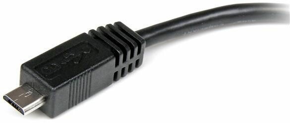 Micro USB naar mini USB adapterkabel M/F (15 cm, zwart)