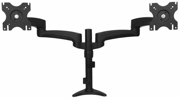 Articulating Dual Monitor Arm Grommet / Desk Mount (Cable Management, Height Adjust)