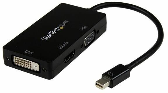 Mini DisplayPort naar VGA, DVI &amp; HDMI Adapter (3-in-1, zwart)