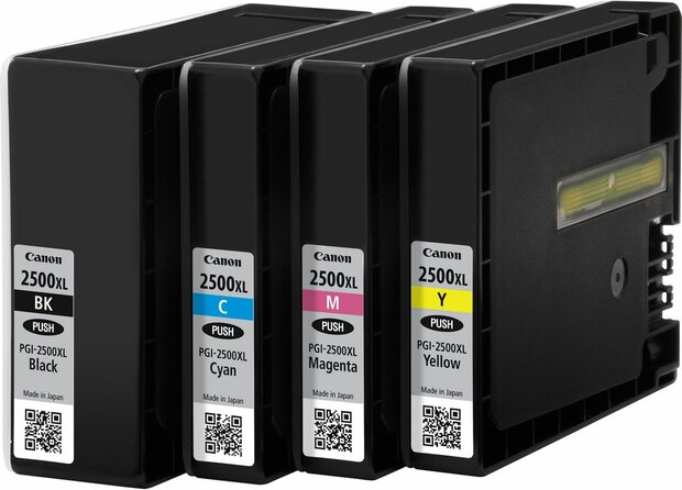 PGI-2500XL inkjetcartridges multipack (zwart, cyaan, magenta en geel)