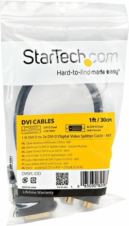 Digital Video Splitterkabel : DVI-D naar 2 x DVI-D M/F (30 cm)