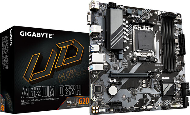 Socket AM5 : A620M DS3H (DDR5, M.2, DisplayPort, HDMI, VGA, mATX)