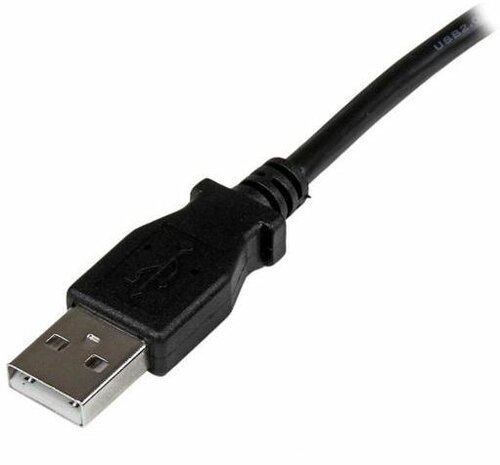 USB 2.0 A naar rechtse hoek B M/M kabel (1 meter, zwart)