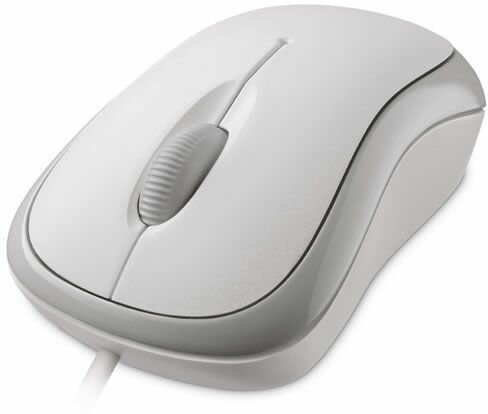 Basic Optical Mouse (3 knoppen, USB, wit)