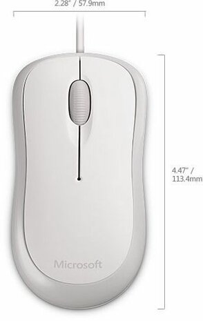 Basic Optical Mouse (3 knoppen, USB, wit)