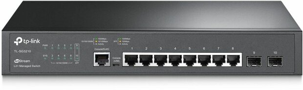 TL-SG3210 JetStream Gigabit Switch (managed, 8 x 10/100/1000 Mbit, desktop, rack-mountable, 2 SFP slots)