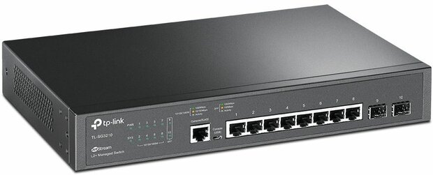 TL-SG3210 JetStream Gigabit Switch (managed, 8 x 10/100/1000 Mbit, desktop, rack-mountable, 2 SFP slots)