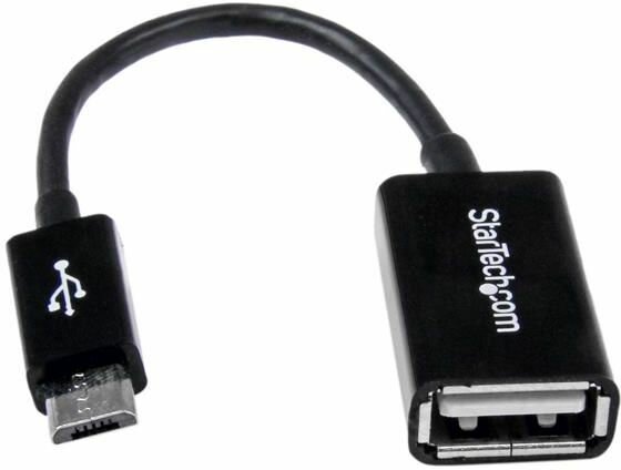 Micro USB naar USB OTG Host Adapter M/F (10 cm, zwart)