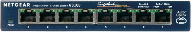 ProSafe GS108 8-poort Gigabit Desktop Switch (10/100/1000 Mbps)
