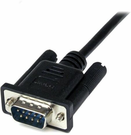 DB9 RS232 Serial Null Modem Cable F/M (1 meter, zwart)