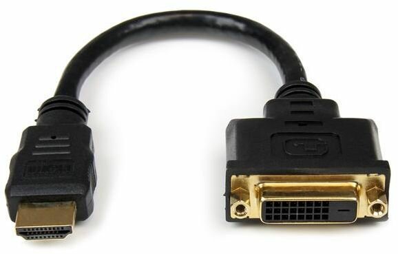HDMI M naar DVI-D F Adapter (20 cm, zwart)