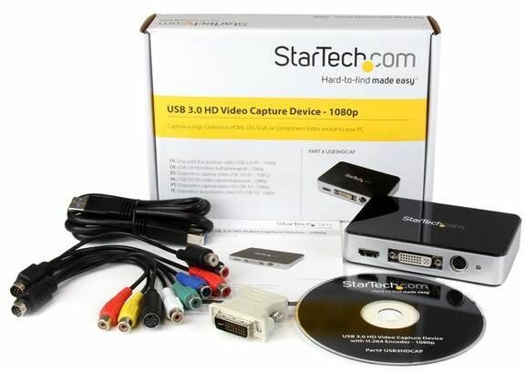 USB 3.0 Video Capture Device (HDMI, DVI, VGA, component, 1080p, 60 fps, 1920 x 1080)