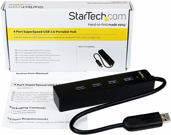 4-poort Portable SuperSpeed USB 3.0 Hub