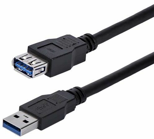 SuperSpeed USB 3.0 verlengkabel A-A M/F (1 meter, zwart)