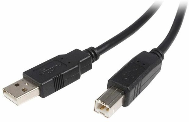 USB 2.0 kabel A naar B M/M (3 meter, zwart)