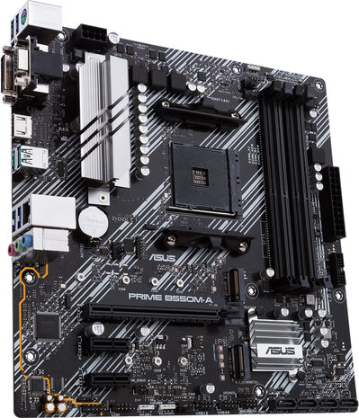 Socket AM4 : PRIME B550M-A (micro ATX, AMD B550, USB 3.2 Gen 1, USB 3.2 Gen 2, Gigabit LAN, onboard graphics, HD Audio 8-channel)