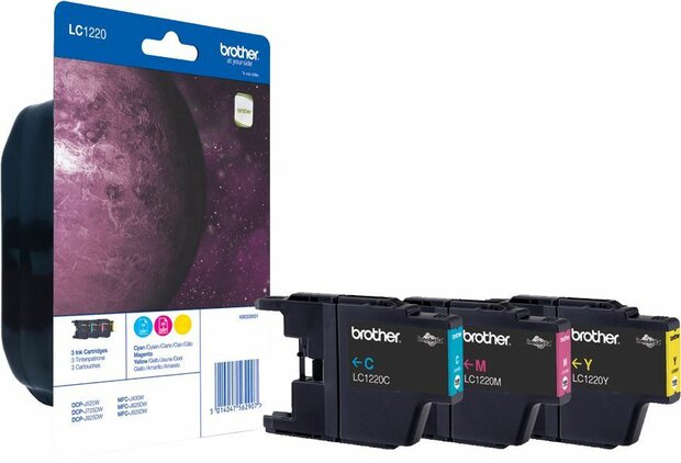LC1220 inkjetcartridges rainbow (cyaan, magenta en geel)