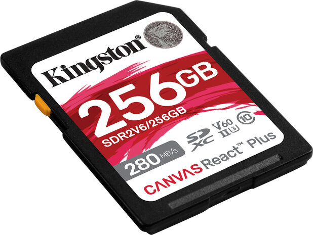 SDR2V6/256GB Canvas React Plus Flash memory card 256 GB (Video Class V60, UHS-II U3, Class 10, SDXC UHS-II)