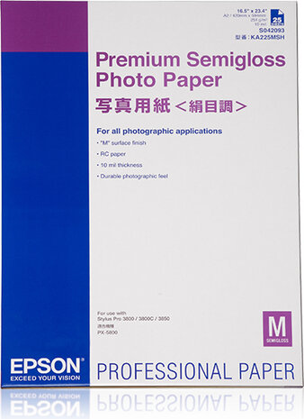 S042093 Premium Semigloss Photo Paper (A2, 25 vellen)