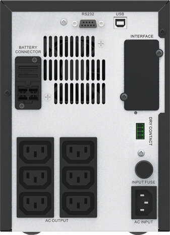 Easy-UPS SMV SMV1000CAI UPS (AC 220/230/240 V, 700 Watt, 1000 VA, 2 x 7 Ah, RS-232, USB, 6 output connectors)