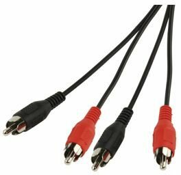 Audiokabel : 2 x RCA M/M (zwart, 1,5 meter)