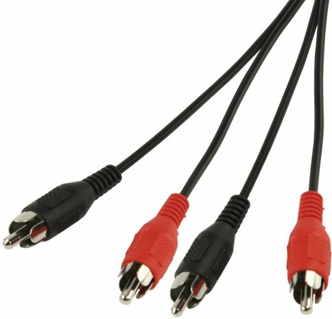 Audiokabel : 2 x RCA M/M (zwart, 1,5 meter)
