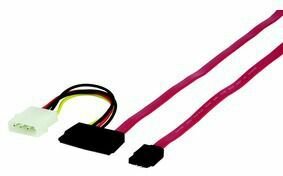 Interne SATA 3.0 datakabel (rood, met power connector, 1 m)