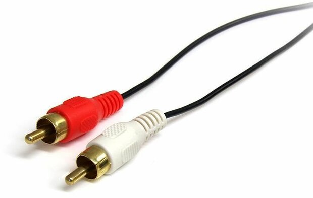 Stereo audiokabel 3,5 mm M naar 2 x RCA M (90 cm, zwart)