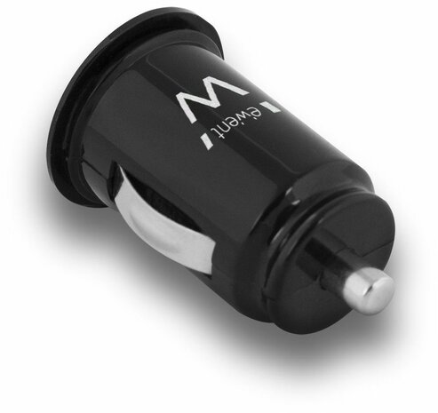 EW1220 Power adapter (car, 2,1 A, 2 output connectors, zwart)