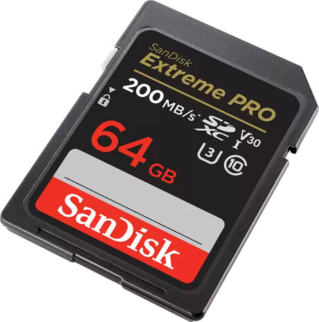 Extreme Pro Flash memory card 64 GB (Video Class V30, UHS-I U3, Class 10, SDXC UHS-I)