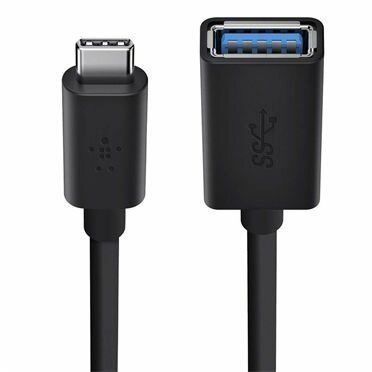 USB-adapter : 24-pin USB Type C M naar 9-pin USB Type A F (12,7 cm, USB 3.0, zwart)
