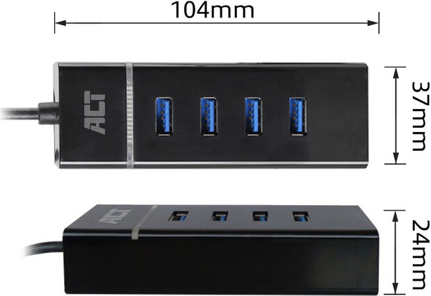 Hub : USB-C (4 x USB 3.2 Gen 1)