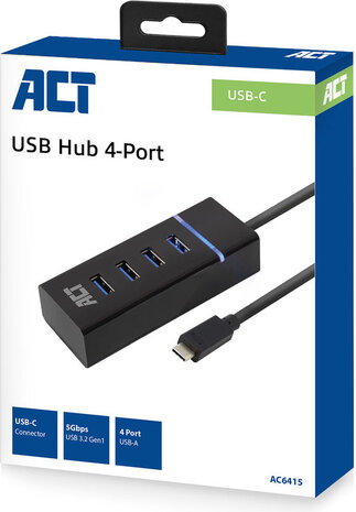 Hub : USB-C (4 x USB 3.2 Gen 1)