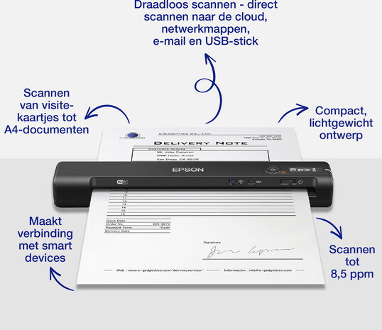WorkForce ES-60W Scanner (A3, stitching function, 600 dpi x 600 dpi, 16 bits)