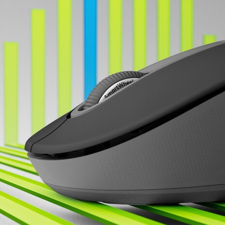 Signature M650 L Mouse (linkshandig, large size, 5 knoppen, Bluetooth, 2,4 GHz, grafiet)