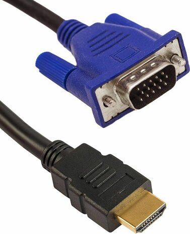 HDMI M naar VGA M kabel (1,5 m, zwart)